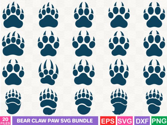 A Modern Design Asset: The Bear Claw Paw Graphics Bundle