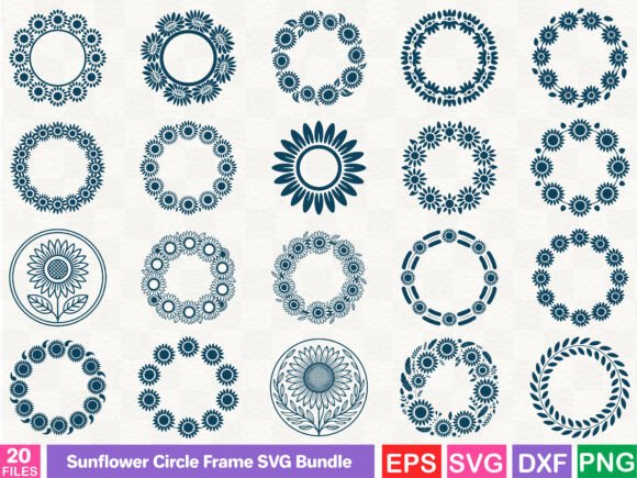 A Sunflower Circle Frame for Branding & Packaging Graphics