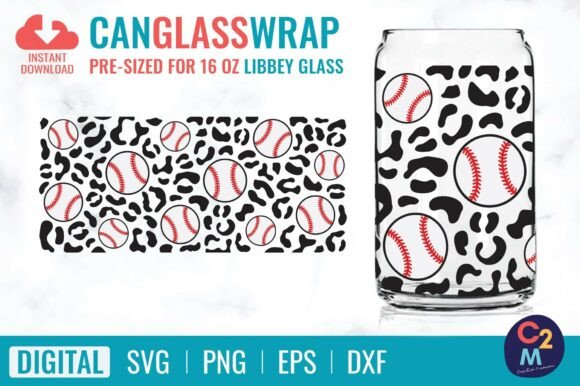 Brand Designer Review: Baseball Leopard Libbey Glass Graphics for Tumbler Wraps