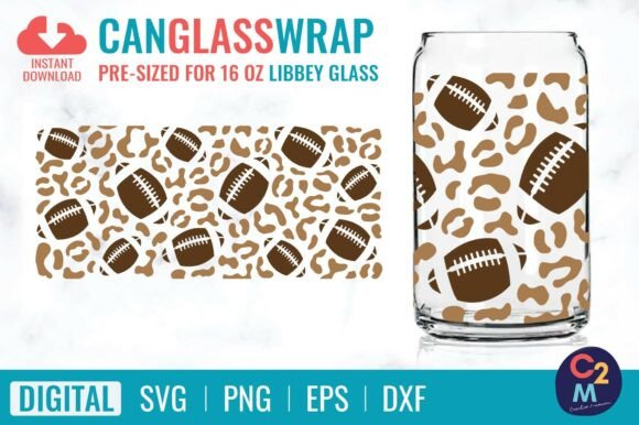 Branding with Football Leopard Graphics for Tumbler Wraps