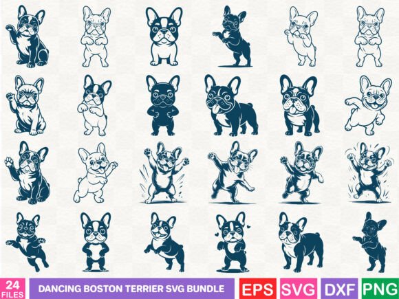 Dancing Boston Terrier Graphics for Crafts & Illustrations