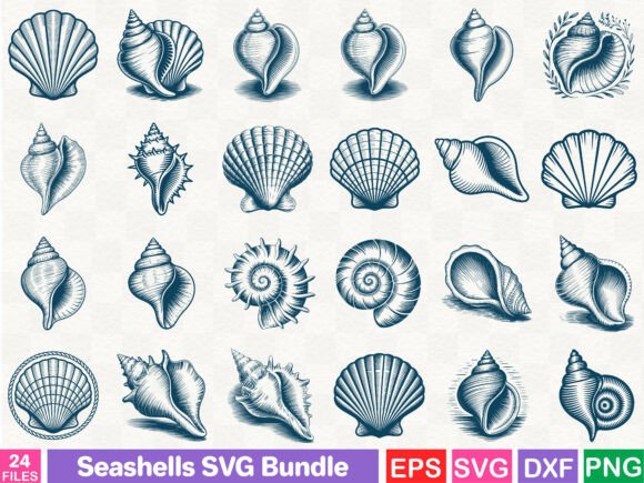 Essential Seashells SVG Bundle for Commercial Graphics