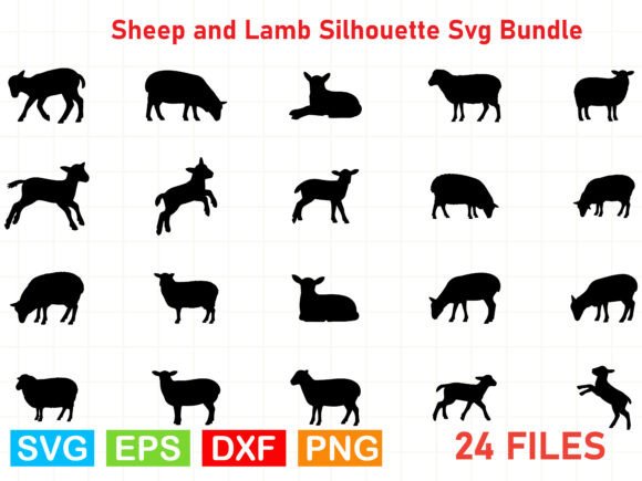 Sheep and Lamb Silhouette Graphics for Business Branding